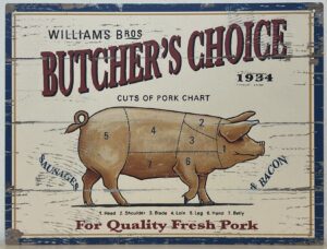 Butchers Choice varken wandbord
