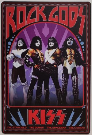 Kiss Rock Gods metalen wandbord