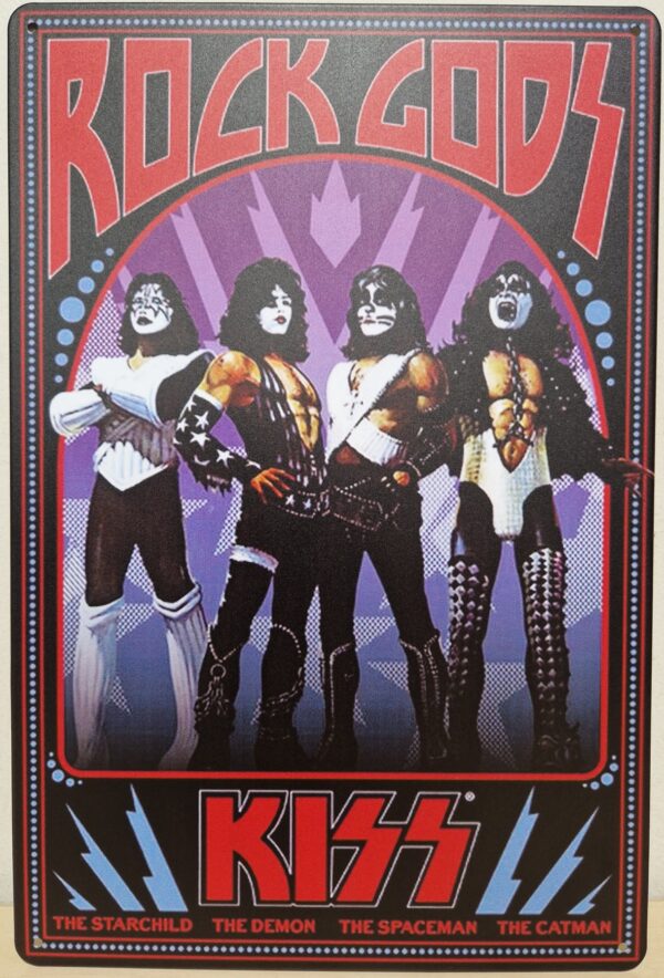 Kiss Rock Gods metalen wandbord
