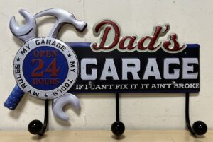 Dads garage metalen kapstok 3 haken