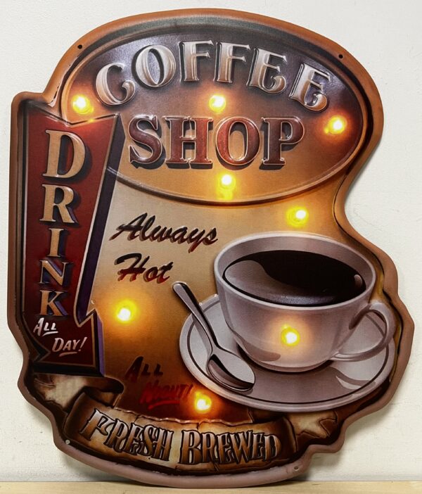 Coffee shop drink all day wandbord