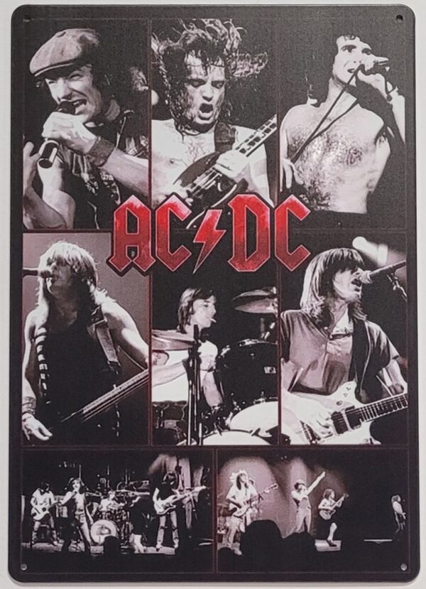 ACDC Foto Collage Reclamebord metaal