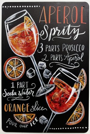 Aperol Spritz Cocktail Reclamebord metaal