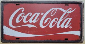 Coca Cola rood wit logo license plate