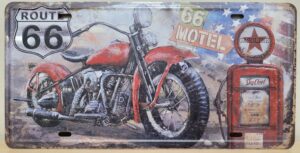 Route 66 Motor Motel benzinepomp License plate