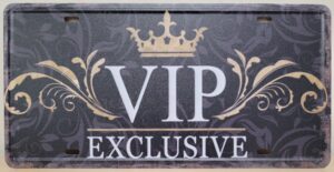 VIP Exclusive License plate