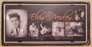 Elvis Presley rode letters collage License plate