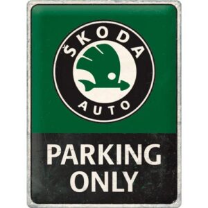 Skoda parking only metalen reclamebord wandbord