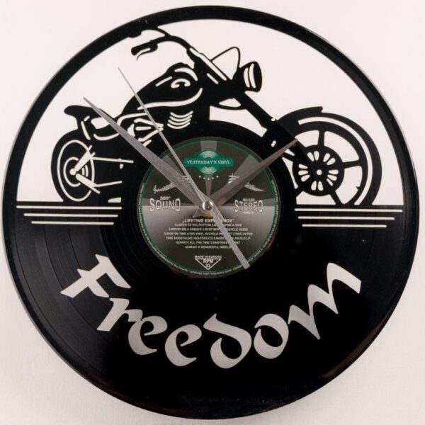 Motorcycle freedom vinyl klok