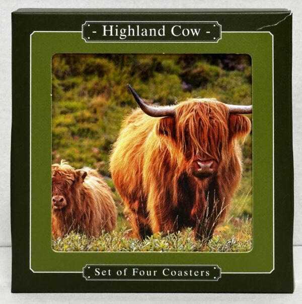 Schotse Hooglander set van 4 onderzetters