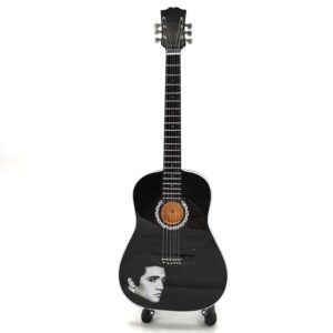 Mini gitaar Elvis Presley zwart met foto 25cm