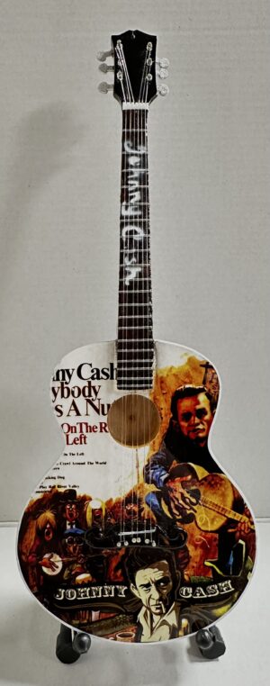 Miniatuur Gitaar Johnny Cash collage 25cm