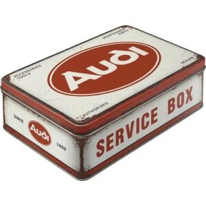 Audi service voorraadblik van metaal
