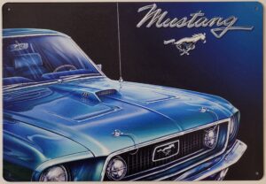 Ford Mustang Blauw reclamebord van metaal