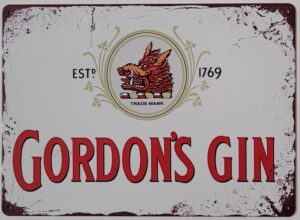 Gordon's Gin reclamebord van metaal