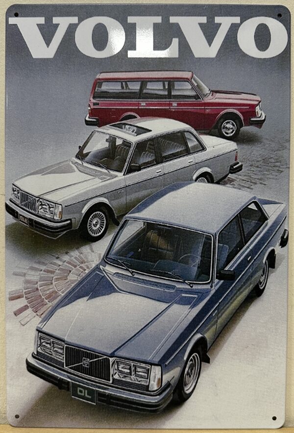 Volvo 3 Auto's reclamebord van metaal 30x20cm