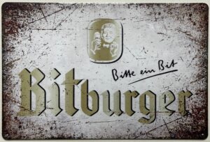Bitburger Bier reclamebord van metaal