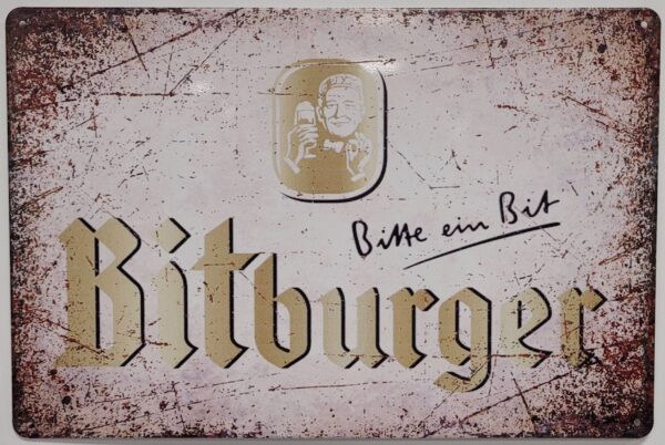 Bitburger Bier reclamebord van metaal