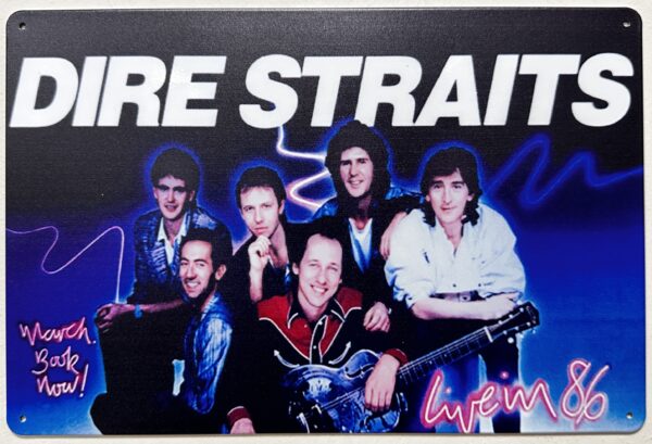 Dire straits Live in 86 reclamebord van metaal