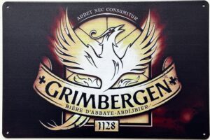 Grimbergen Bier reclamebord van metaal