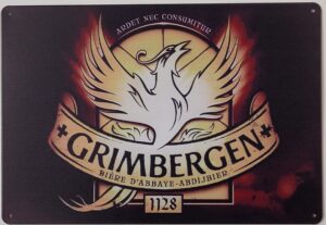 Grimbergen Bier reclamebord van metaal