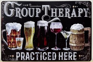 Group Therapy Old Look reclamebord van metaal