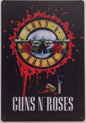 Guns N Roses Logo Bullets reclamebord van metaal