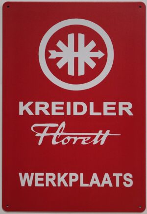 Kreidler Werkplaats reclamebord van metaal