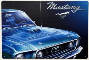 Ford Mustang Blauw reclamebord van metaal