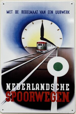 Nederlandsche Spoorwegen Regelmaat reclamebord van metaal