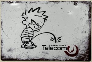 Agentschap Telecom etherpiraten reclamebord van metaal