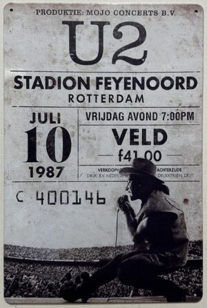 U2 Stadion Feyenoord Rotterdam reclamebord van metaal