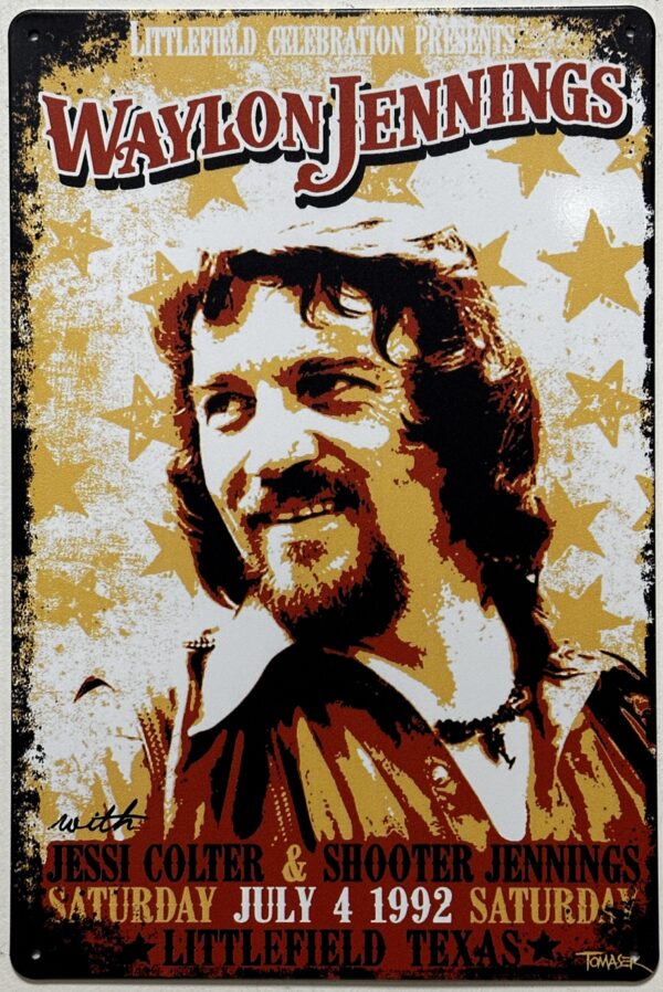 Waylon Jennings reclamebord van metaal 30x20cm