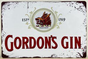 Gordon's Gin reclamebord van metaal
