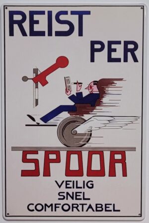 Reist per spoor Treinen reclamebord van metaal