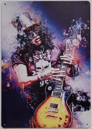 Slash Gun N roses getekend reclamebord van metaal