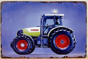 Claas tractor old look reclamebord van metaal 30x20cm