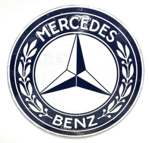 Mercedes Benz Rond reclamebord metaal Reliëf