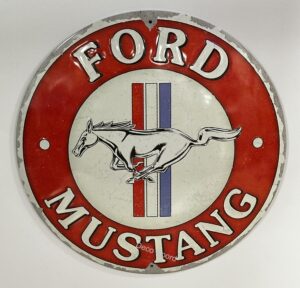 Ford Mustang Rond reclamebord metaal Reliëf 35cm