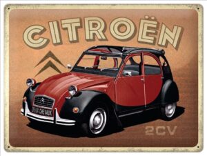 Citroen type h 2cv charleston wandbord met relief