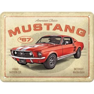 Ford mustang gt 1967 rood 20 x 15cm