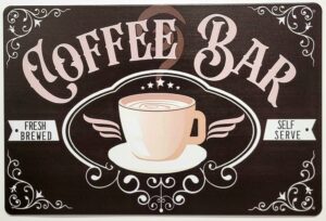 Coffee Bar Koffie wandbord van metaal