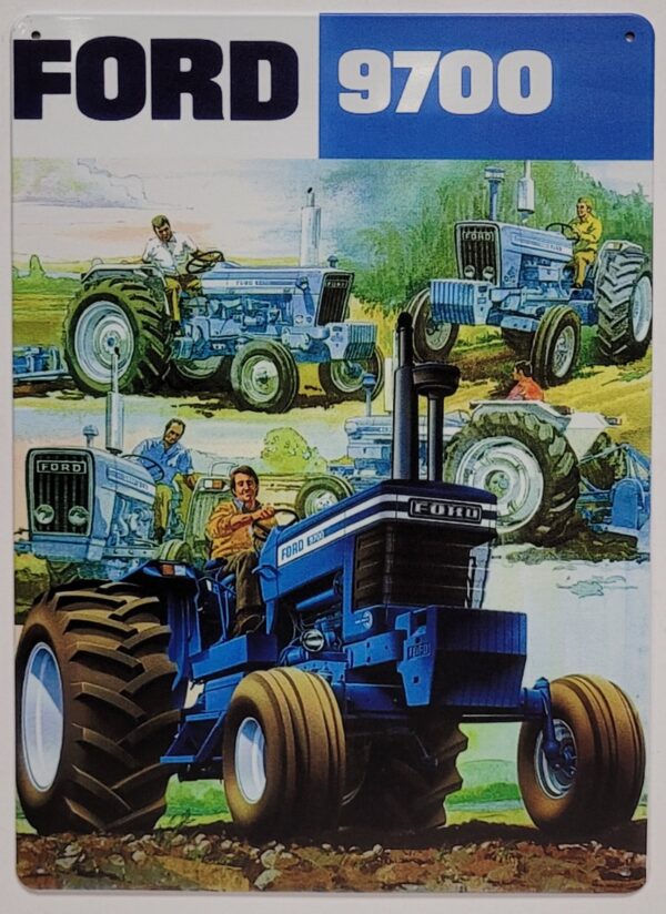 Ford tractor 9700 reclamebord van metaal