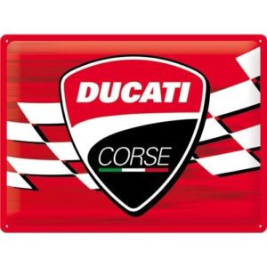 Ducati corse logo racing flag metalen reclamebord relief