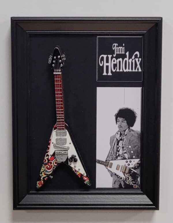 Jimi Hendix Shaped lijst met gitaar