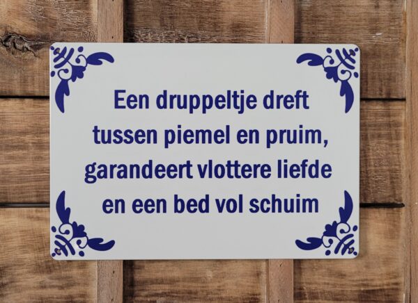 Dreft tussen piemel en pruim wandbord van metaal - Afbeelding 3