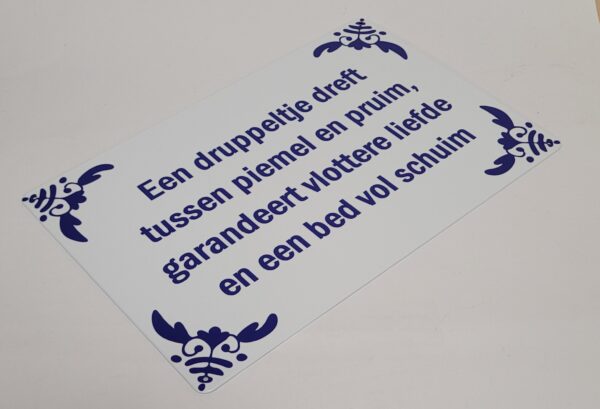 Dreft tussen piemel en pruim wandbord van metaal - Afbeelding 4