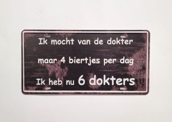 Mag 4 biertjes per dag metalen wandbord - Afbeelding 2