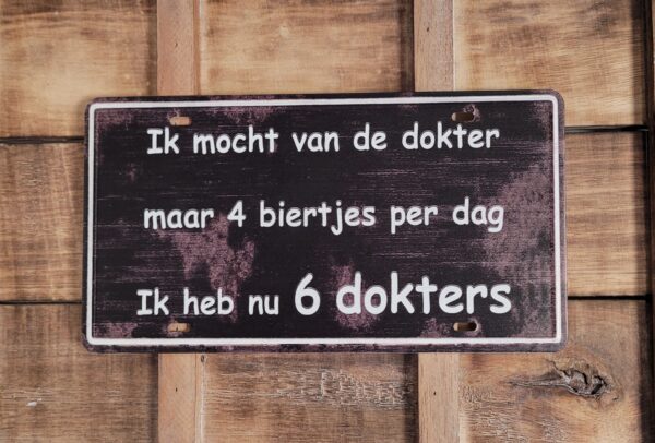 Mag 4 biertjes per dag metalen wandbord - Afbeelding 3