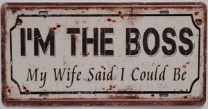 I Am the Boss metalen wandbord